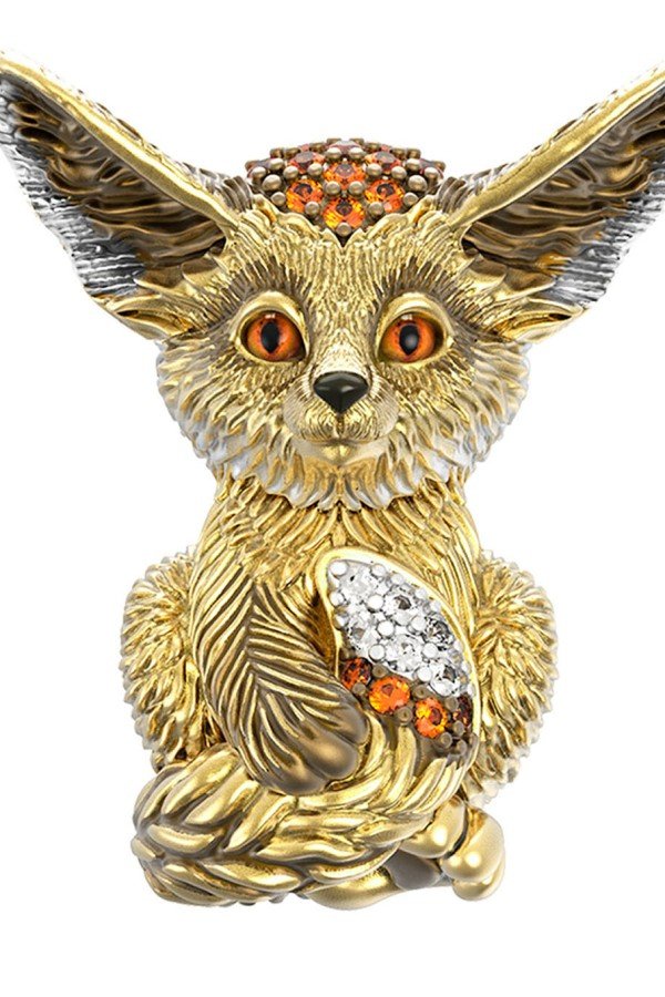 Подвеска из лимонного золота c эмалью и фианитом