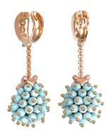 Серьги из золота c эмалью и бирюзой