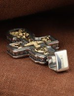Крест из серебра 925 пробы и золота 585 пробы