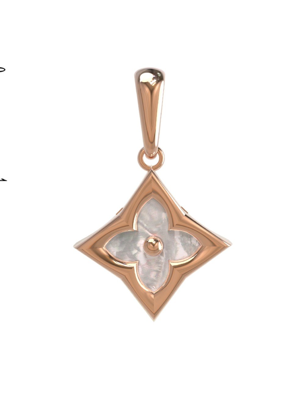 Подвеска из золота c перламутром