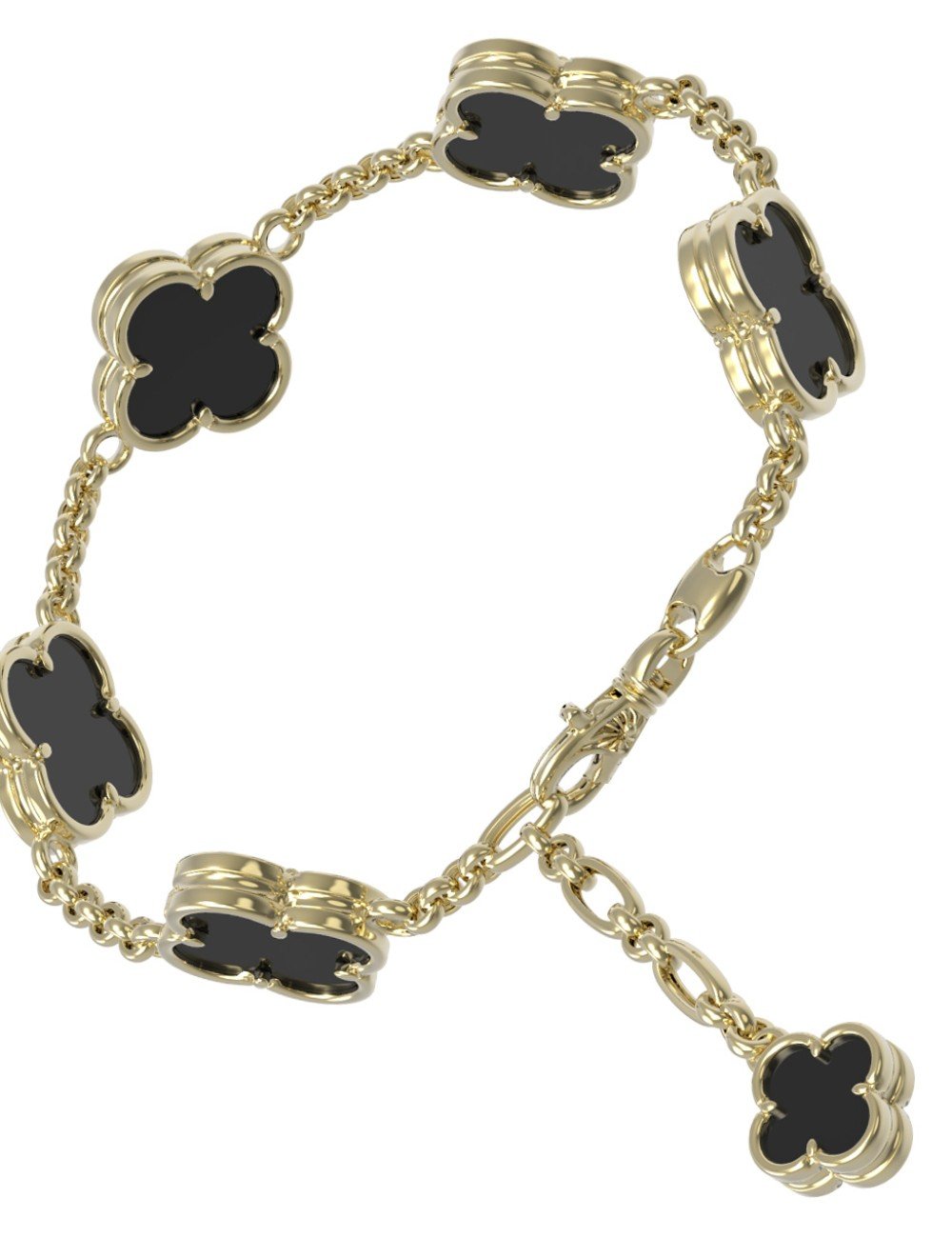 Браслет из лимонного золота c ониксом