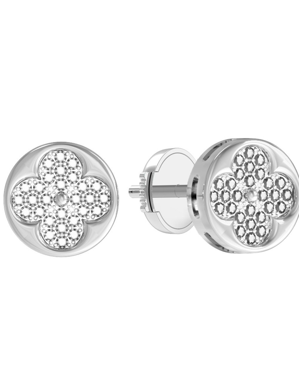 Серьги из белого золота c бриллиантами