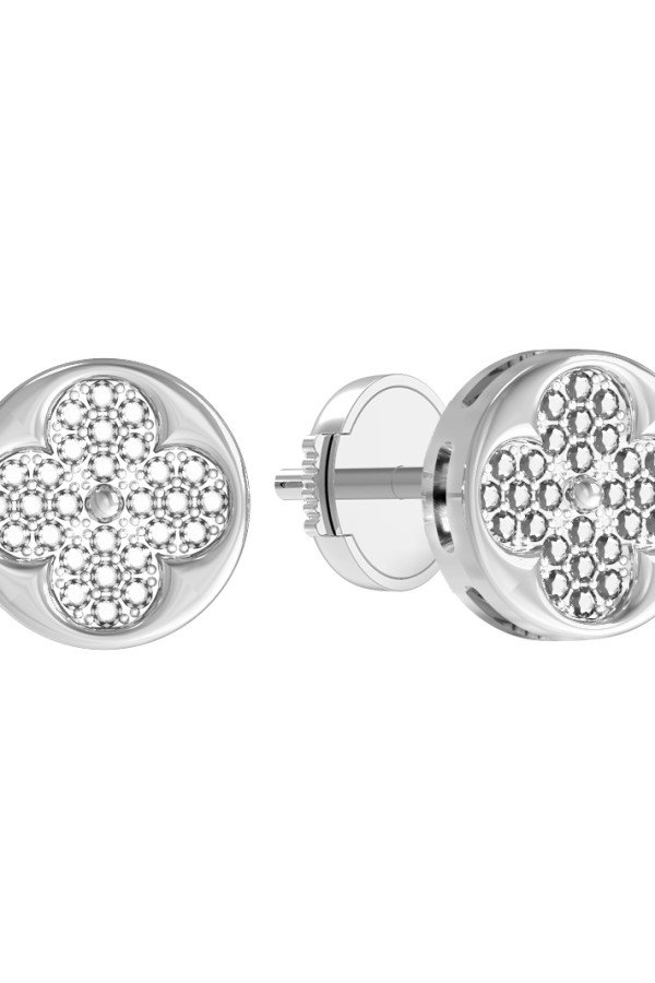 Серьги из белого золота c бриллиантами