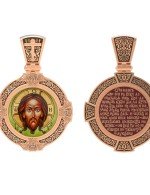 Образок из золота c эмалью и иконописью