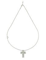 Крест из белого золота c бриллиантами