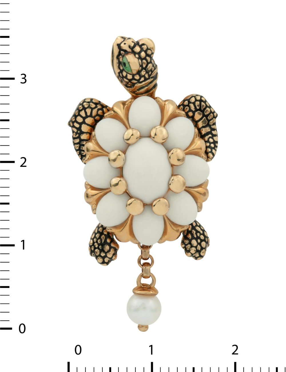 Подвеска из золота c эмалью, жемчугом и бивнем мамонта