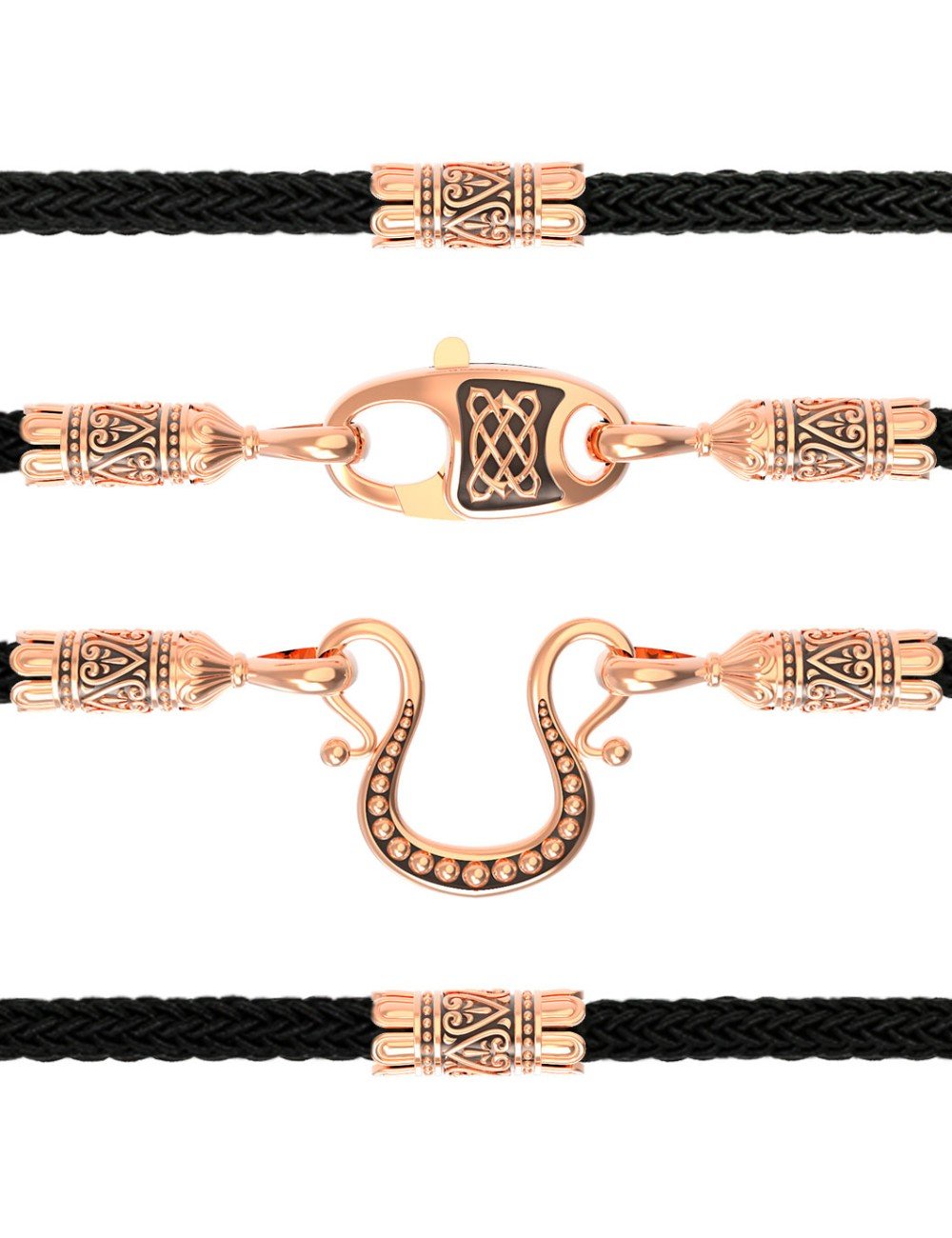 Шнурок шёлковый из золота c шёлковым шнурком