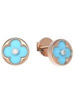 Серьги из золота c бриллиантами и бирюзой