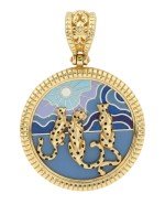 Подвеска из лимонного золота c эмалью