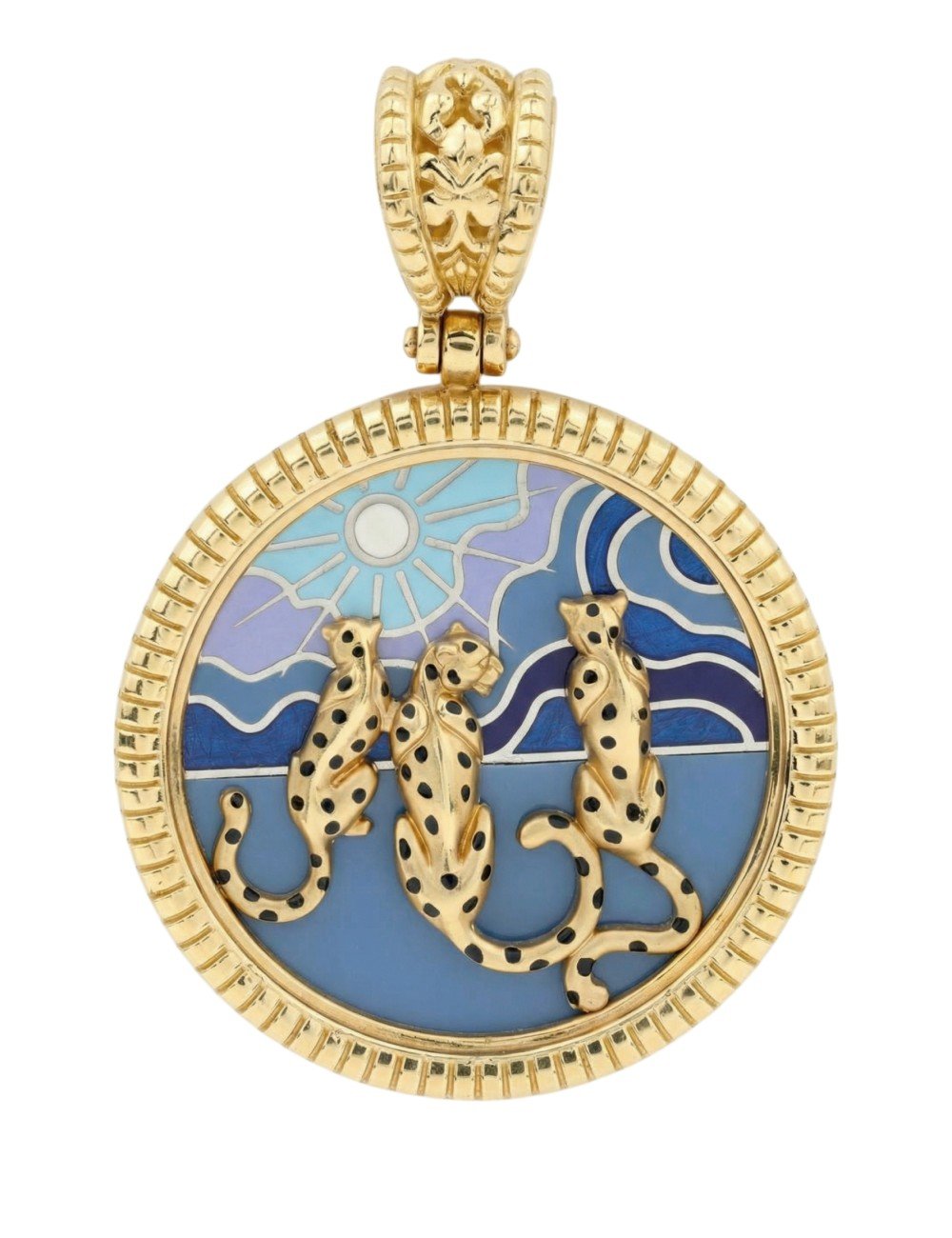 Подвеска из лимонного золота c эмалью