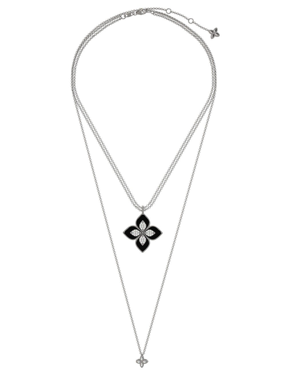 Колье из белого золота c бриллиантами и ониксом