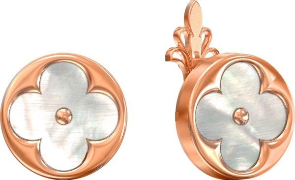 Серьги из золота c перламутром