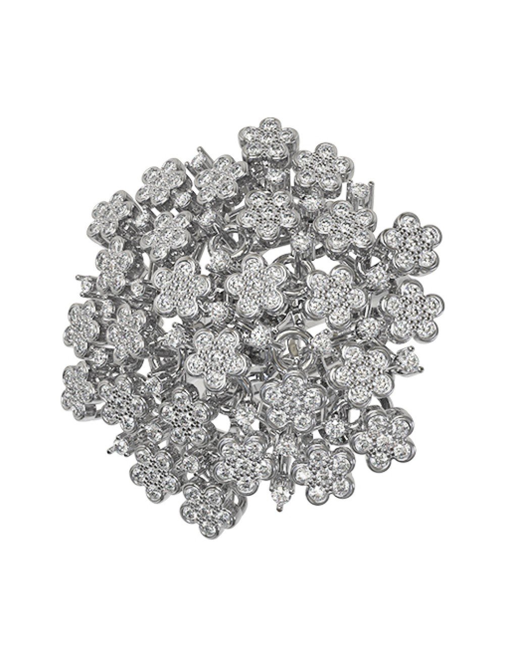 Кольцо из белого золота c бриллиантами