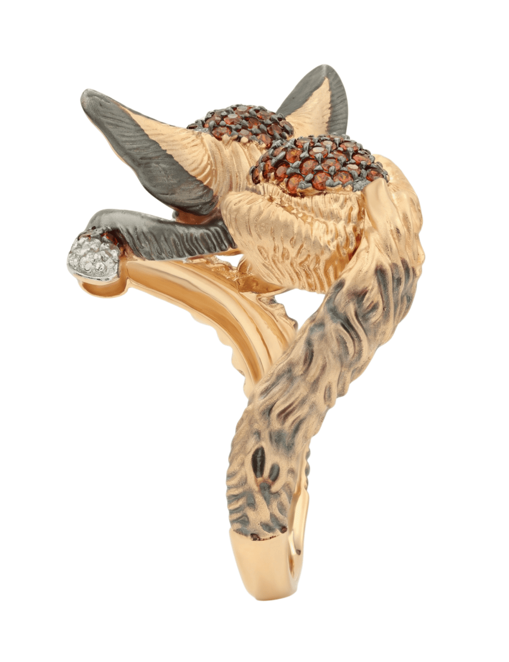 Кольцо из золота c эмалью и фианитом