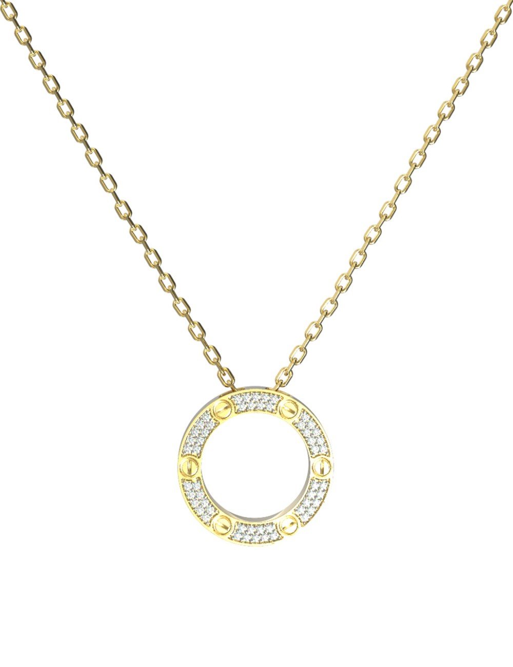 Колье из лимонного золота c бриллиантами