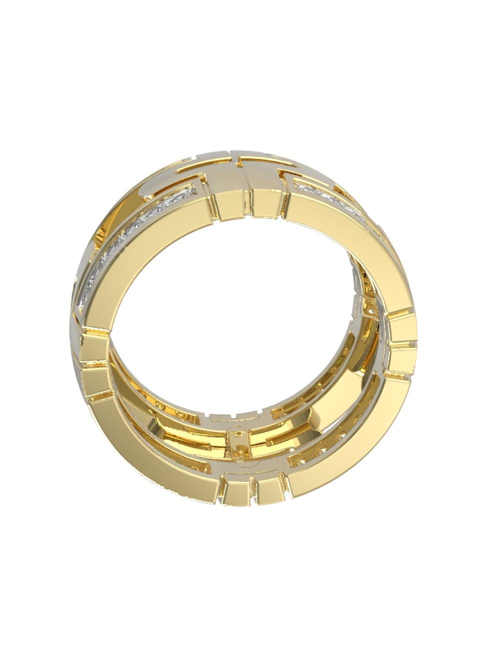 Кольцо из лимонного золота c бриллиантами