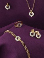 Браслет из лимонного золота c бриллиантами и перламутром