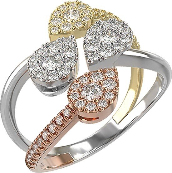 Кольцо из белого золота c бриллиантами