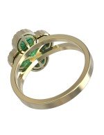 Кольцо из лимонного золота c бриллиантами и малахитом