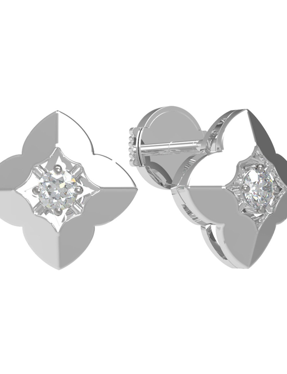 Серьги из белого золота c бриллиантами