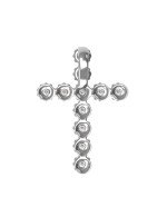 Крест из белого золота c бриллиантами