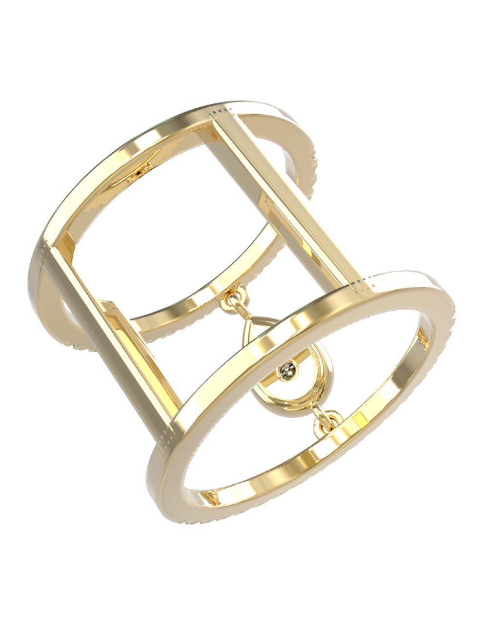 Кольцо из лимонного золота c бриллиантами