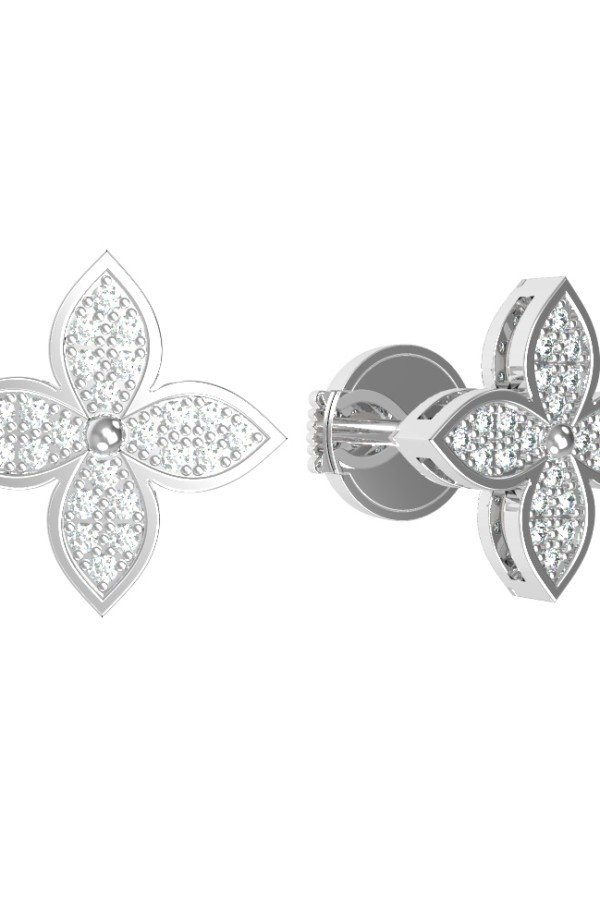 Серьги из белого золота c бриллиантами