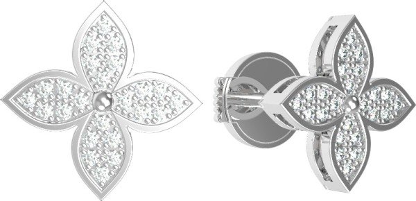 Серьги из белого золота c бриллиантами