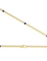 Цепь из лимонного золота c лазуритом