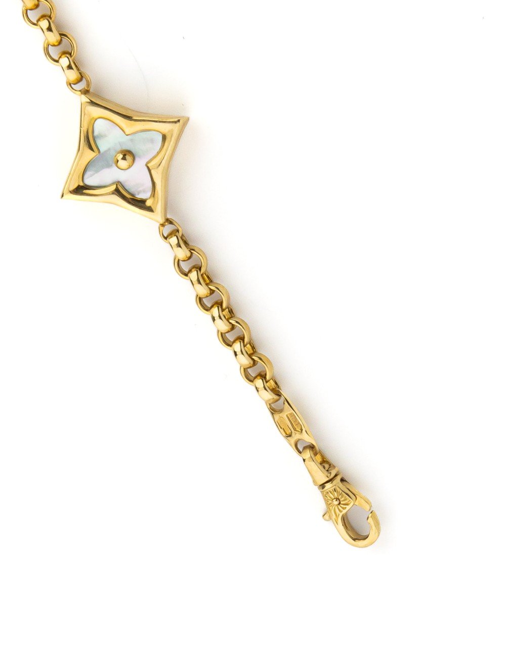 Браслет из лимонного золота c лазуритом и перламутром