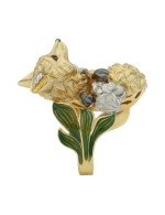 Кольцо из лимонного золота c эмалью