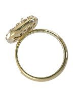 Кольцо из лимонного золота c бриллиантами и перламутром