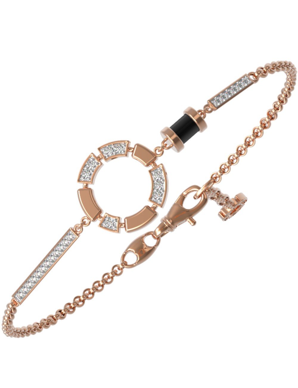 Браслет из золота c бриллиантами и ониксом