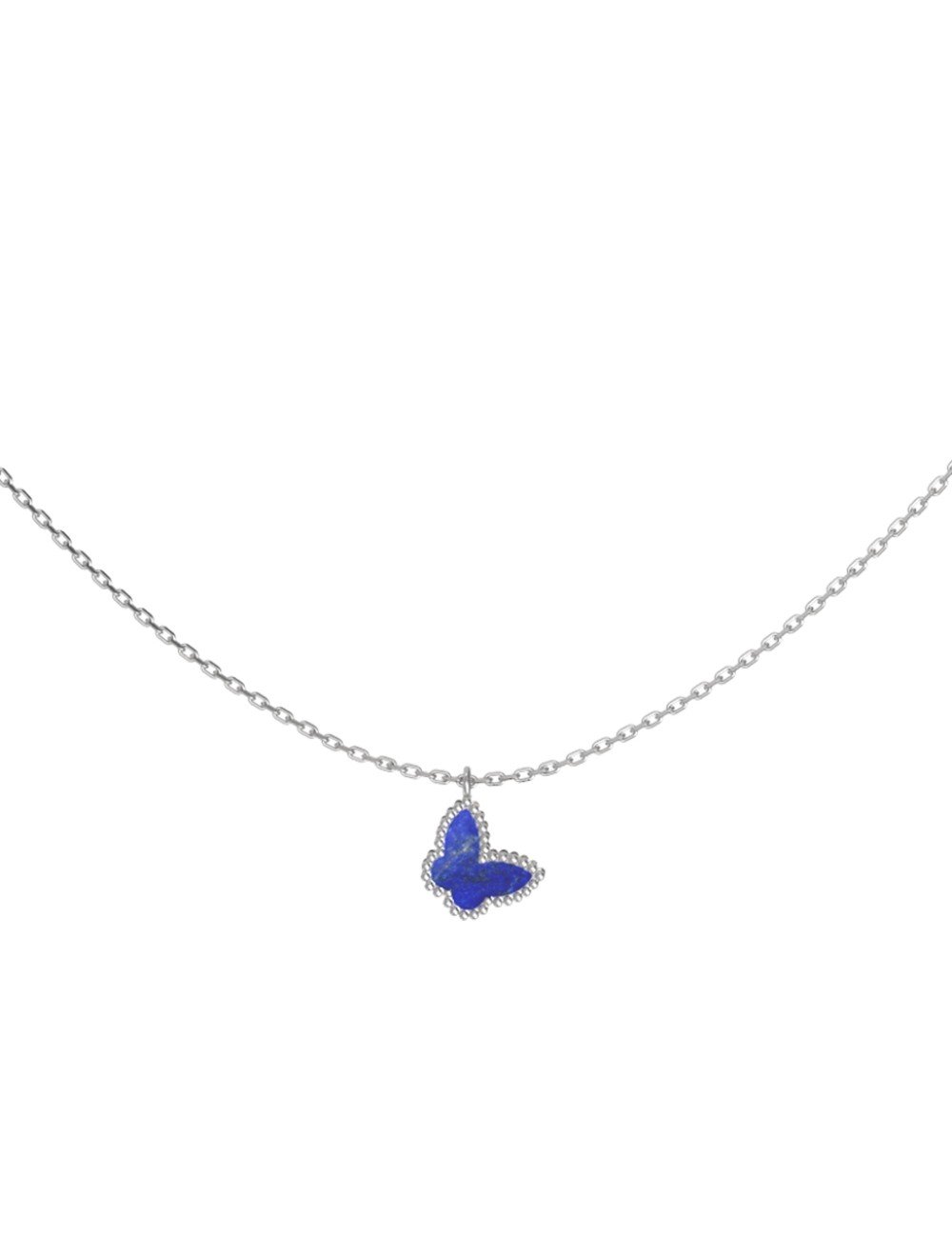 Колье из белого золота c лазуритом