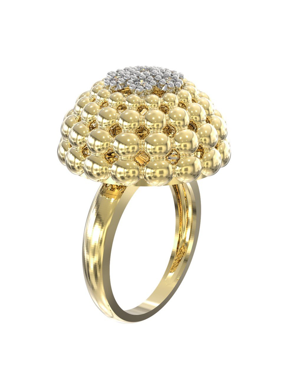 Кольцо из лимонного золота c бриллиантами