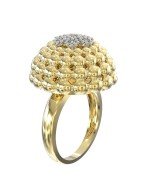 Кольцо из лимонного золота c бриллиантами