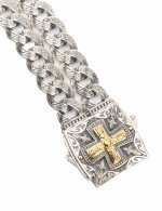 Браслет из серебра и золота c рубином