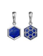 Подвеска из белого золота c лазуритом