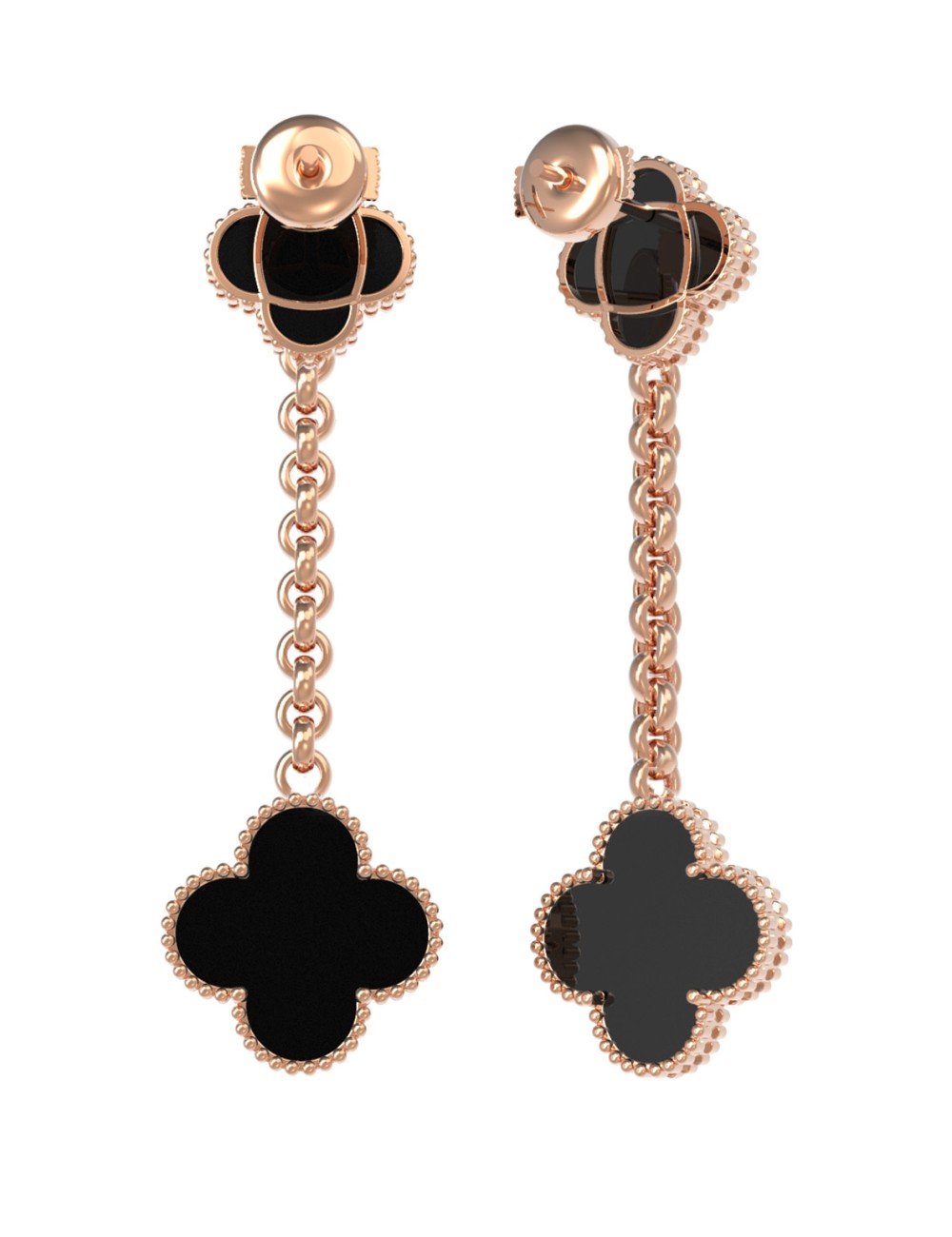 Серьги из золота c ониксом