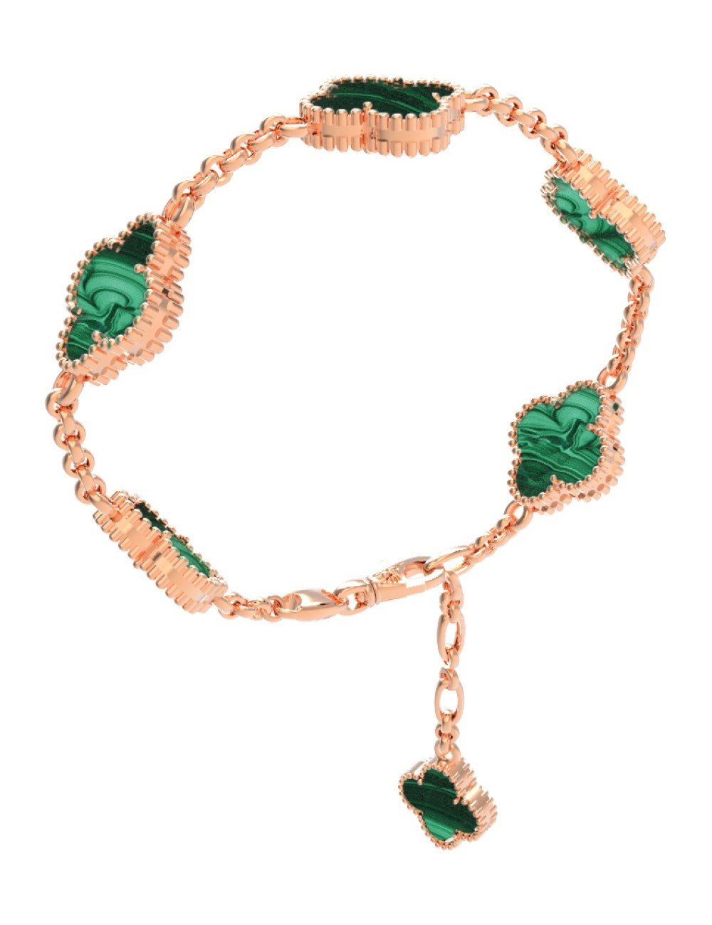 Браслет из золота c малахитом