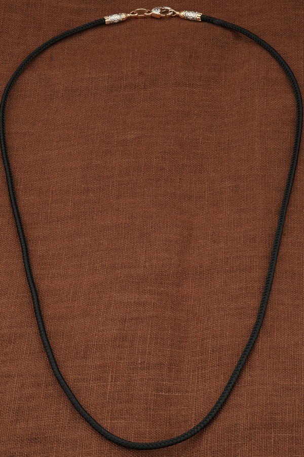 Шнурок шёлковый из золота 585 пробы c шёлковым шнурком