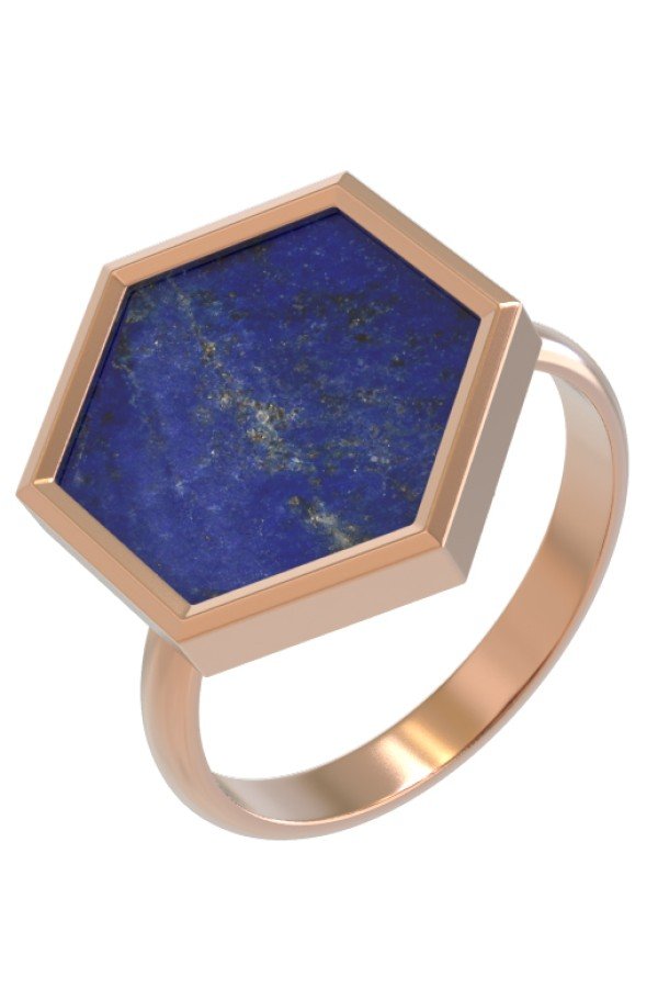 Кольцо из золота c лазуритом