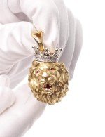 Подвеска из лимонного золота c эмалью и бриллиантами