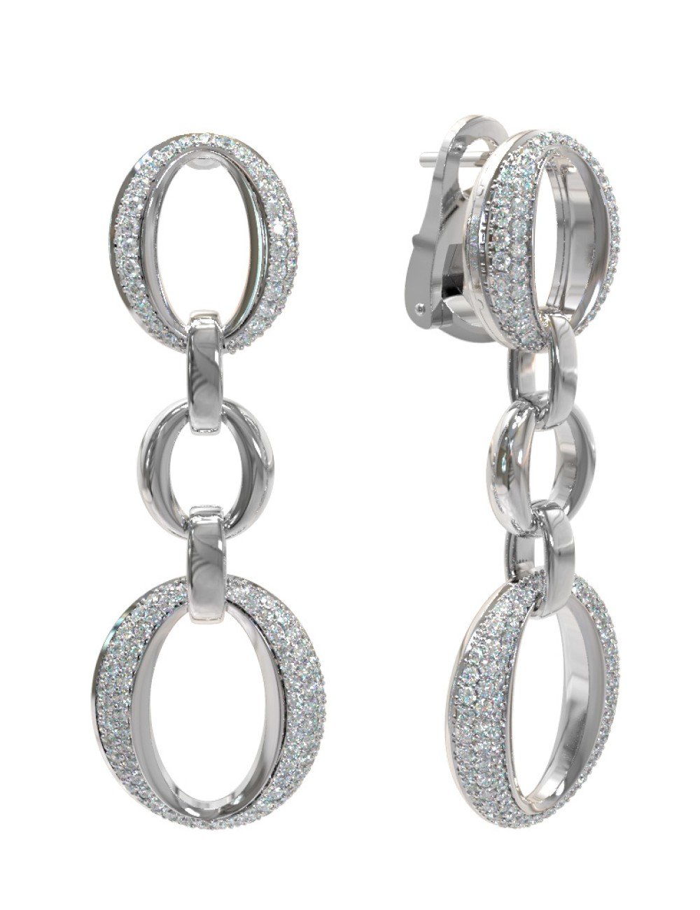 Серьги из белого золота c бриллиантами