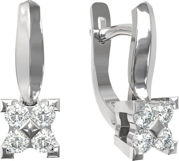 Серьги из белого золота c бриллиантами