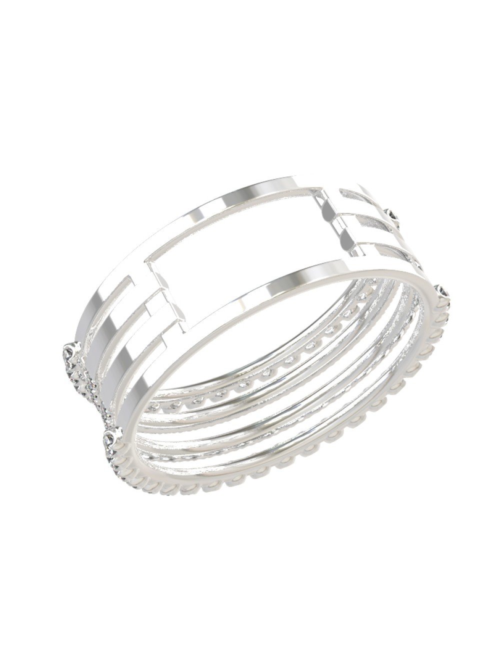 Кольцо из белого золота c бриллиантами