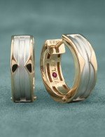 Серьги из золота c рубином