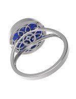 Кольцо из белого золота c бриллиантами и лазуритом