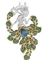 Брошь из лимонного золота c фианитом и топазом London