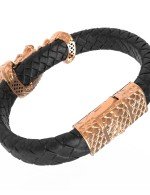 Браслет из золота c бриллиантами и кожаным шнурком